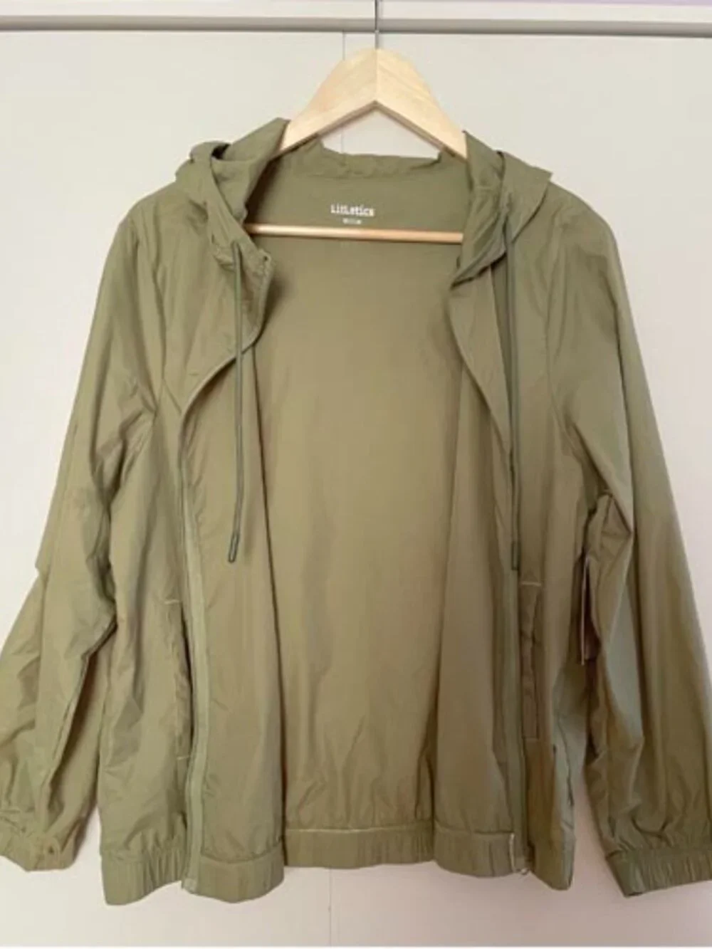 Women’s Olive 2-Piece Windbreaker Set | Hooded Zip Jacket & Dolphin Shorts